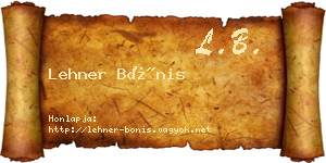Lehner Bónis névjegykártya